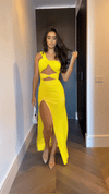 Maxi Dress with Cut-Outs and One-Shoulder Slit