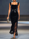 Elegant Velvet Lace Gown