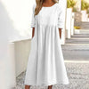 Linen and Cotton Midi Dress