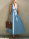 Light Blue Sleeveless Long Dress