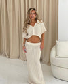 Crochet Knit Skirt and Cardigan Set