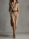Elegant Suede Dress