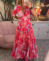 Comfortable Maxi Dress with V-Neck and Pockets
