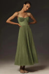 Pleated Tulle Midi Dress
