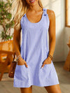 Striped Mini Dress With Pockets