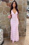 Pink Lace Maxi Dress