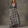 Plaid Maxi Dress with Belt