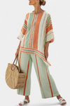 Elegant Asymmetrical Top and Wide-Leg Pants