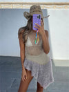 Patchwork Vacation Tank Mini Dress