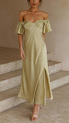 Butterfly Sleeve Off-Shoulder Maxi Dress