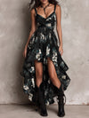 Black Bohemian Floral Print