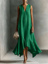 V-Neck Sleeveless Maxi Dress