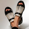 Fringe Slip-On Sandals