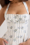 Daisy Print Halter Neck Midi Dress