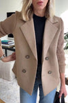 Double-Breasted Knit Blazer