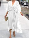 V Neck Midi Dress