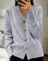 Elegant Cardigan with Heart Buttons