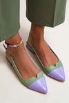 Pointed Ballet Flats with Bi-Color Detail