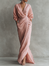 Minimalist Wrap Maxi Dress