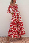 Off Shoulder Bell Sleeve Maxi Dress