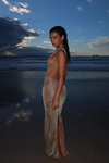 Embellished Backless Maxi Dress with Slit