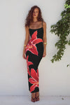 Floral Print Dress with Back Slit