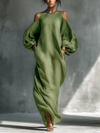 Light Green Off-Shoulder Maxi Dress