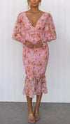 Flower Print Midi Dress