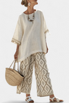 Sophisticated Top and Casual Pants Set