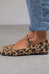 ANIMAL PRINT BALLET FLATS WITH STRAP