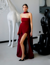Strapless Chiffon Maxi Dress