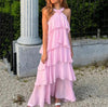 Halterneck Maxi Dress with Ruffles