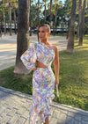 One-Sleeve Floral Dress