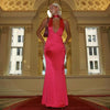 Satin Maxi Dress with Pussy Bow Collar