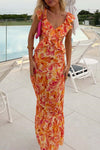 Floral Ruffle Maxi Dress
