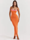 Orange Lace Maxi Dress