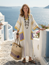 V Neck Short Sleeve Pocket Maxi Dress