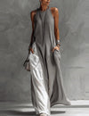 Asymmetric Sleeveless Maxi Dress