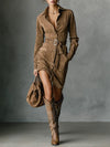 Suede Shirt Dress