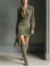 Viscose Mini Dress With V-Neckline