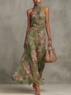 Floral Halter Maxi Dress
