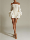 Ivory Pleated Dress