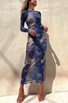 Mesh Long-Sleeved Dress