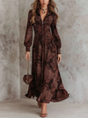Paisley Zip Neck Midi Dress
