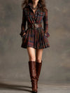 Elegant Short Checkered Dress