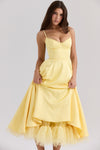 Satin Tulle Midi Dress